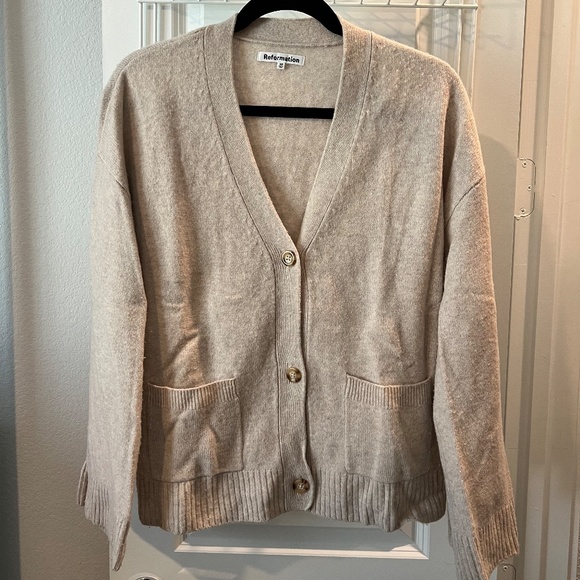 Reformation Cream Cardigan with Buttons - Picture 2 of 5